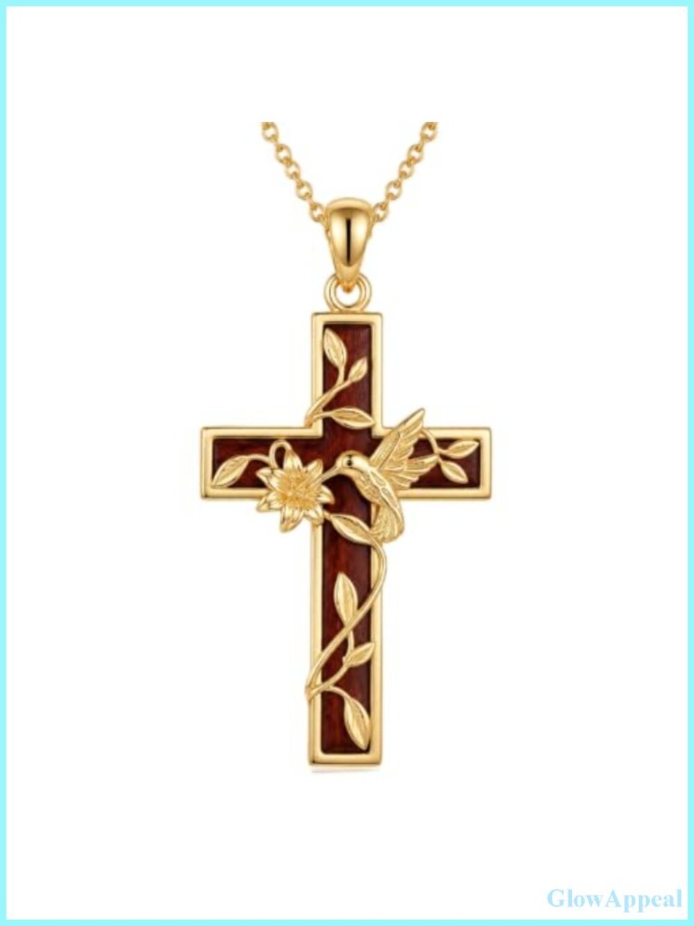 Wooden Cross Necklace Real Ebony Wood Christian Beliefs Pendant Chain